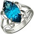 Женское серебряное кольцо с синт. топазом - фото 1
