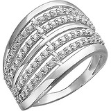 Женское серебряное кольцо с куб. циркониями, 1614105