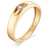 Золотое обручальное кольцо с бриллиантом, 1622809