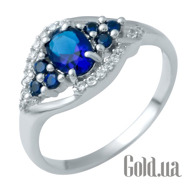 

Женские кольца Fresh Jewelry, Женское серебряное кольцо с синт. сапфирами и куб. циркониями, 17.5