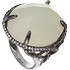 Женское серебряное кольцо с куб. циркониями и жадеитом - фото 1