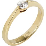 Золотое кольцо с бриллиантом, 1673497