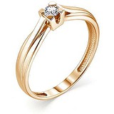 Золотое кольцо с бриллиантом, 1684761