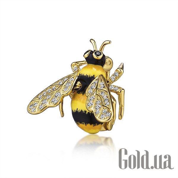 

Броши Lurie Jewelry, Серебряная брошь с куб. циркониями, шпинелью и эмалью