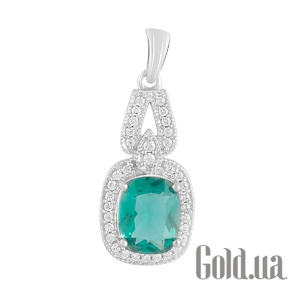 

Женские кулоны Fresh Jewelry, Серебряный кулон с куб. циркониями и синт. изумрудом