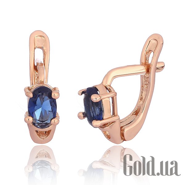 

Серьги Silvex925, Серебряные серьги с куб. циркониями в позолоте