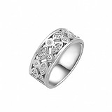 Серебряное обручальное кольцо с куб. циркониями, 143386