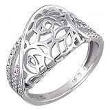 Женское серебряное кольцо с куб. циркониями, 1536026