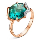 Женское золотое кольцо с бриллиантами и турмалином, 1553434