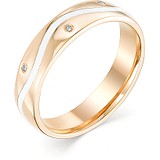 Золотое обручальное кольцо с бриллиантами, 1604122