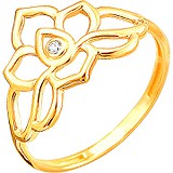 Женское золотое кольцо с куб. цирконием, 1615642