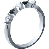Серебряное обручальное кольцо с куб. циркониями, 1626906