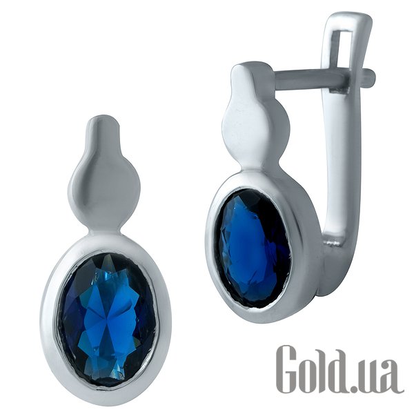 

Серьги Fresh Jewelry, Серебряные серьги с синт. сапфирами