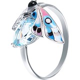Женское серебряное кольцо с куб. циркониями, топазом и эмалью, 1650714