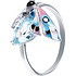 Женское серебряное кольцо с куб. циркониями, топазом и эмалью - фото 1