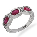 Женское золотое кольцо с бриллиантами и рубинами, 1666586