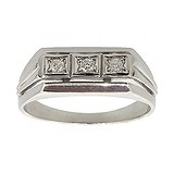 Чоловіче срібний перстень з діамантами, 1717018