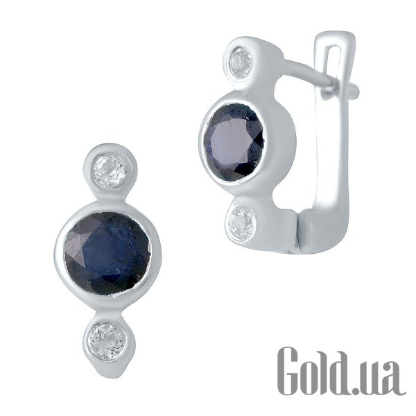 

Серьги Fresh Jewelry, Серебряные серьги с сапфирами и куб. циркониями
