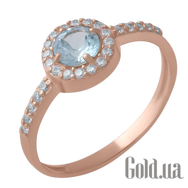 

Кольцо Fresh Jewelry, Женское золотое кольцо с топазом и куб. циркониями, 18