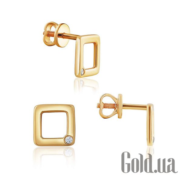 

Серьги-гвоздики Украина, Золотые серьги с Swarovski Zirconia