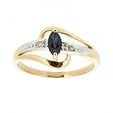 Женское золотое кольцо с сапфиром и бриллиантами, 1776410
