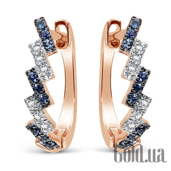 

Серьги Lurie Jewelry, Золотые серьги с бриллиантами и сапфирами
