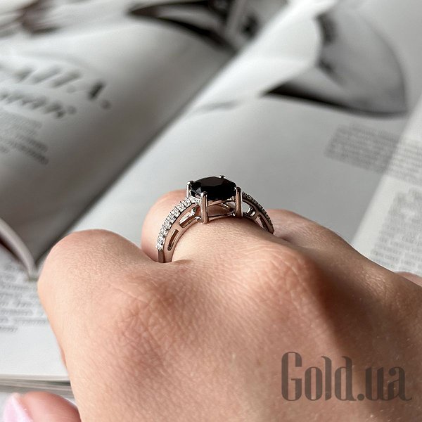 Каблучка Fresh Jewelry Жіноча срібна каблучка з куб. цирконіями і сапфіром, 18.5