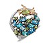 Женское серебряное кольцо с бриллиантами и полудрагоценными камнями от Swarovski - фото 1