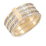 Золотое обручальное кольцо с куб. циркониями, 142875