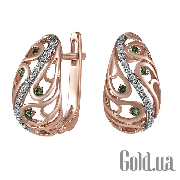 

Серьги Lurie Jewelry, Золотые серьги с бриллиантами и топазами