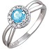 Женское серебряное кольцо с куб. циркониями и синт. шпинелью - фото 1