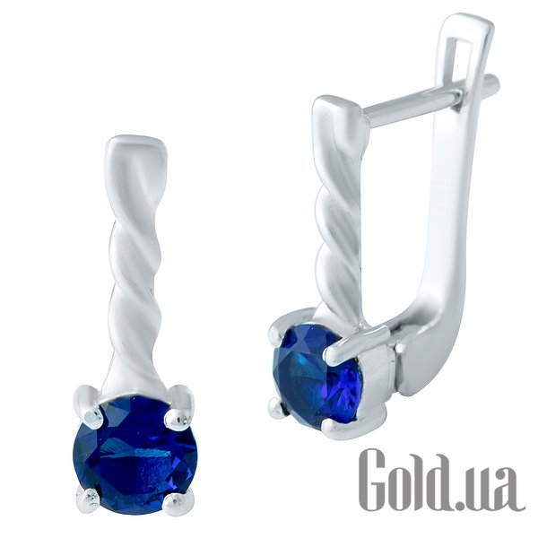 

Серьги Fresh Jewelry, Серебряные серьги с синт. сапфирами