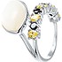 Женское серебряное кольцо с куб. циркониями и перламутром - фото 1