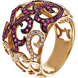 Женское золотое кольцо с бриллиантами и рубинами, 1654811