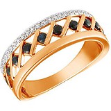 Женское золотое кольцо с бриллиантами и сапфирами, 1700891