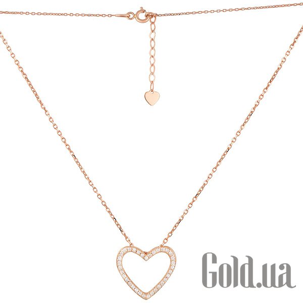 

Колье с сердечком Fresh Jewelry, Золотое колье с куб. циркониями, 45