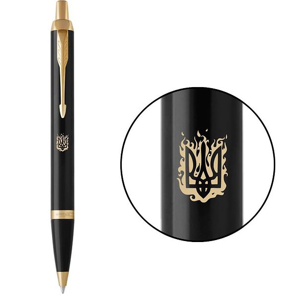 Parker Шариковая ручка IM 17 Black GT BP Огненный Трезубец 22032_T031y