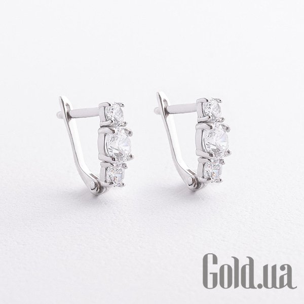 

Серьги Украина, Серебряные серьги с куб. циркониями