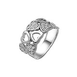 Серебряное кольцо с куб. циркониями, 143388