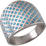 Женское серебряное кольцо с синт. бирюзой, 1610780