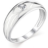 Серебряное обручальное кольцо с куб. цирконием и эмалью, 1651740