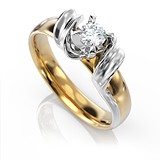 Золотое кольцо с бриллиантом, 1679900