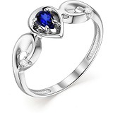 Женское золотое кольцо с сапфиром и бриллиантами, 1703708