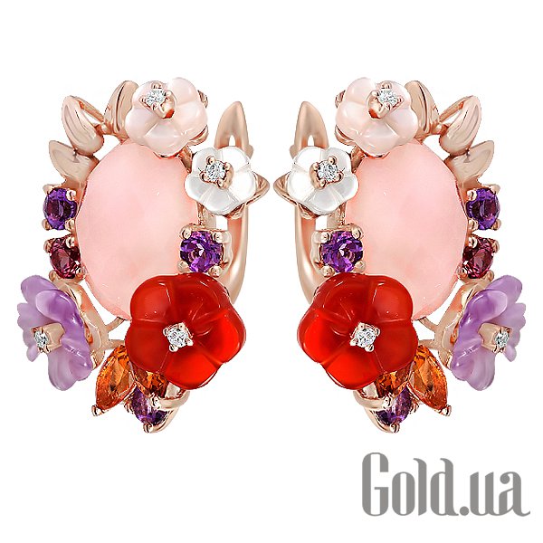 

Серьги Lurie Jewelry, Золотые серьги с бриллиантами и драгоценными камнями