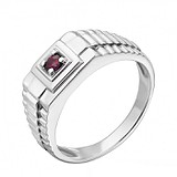 Мужское серебряное кольцо с рубином, 1716764