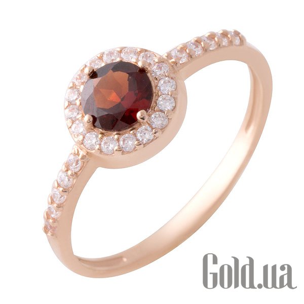 

Кольцо Fresh Jewelry, Женское золотое кольцо с гранатом и куб. циркониями, 17.5