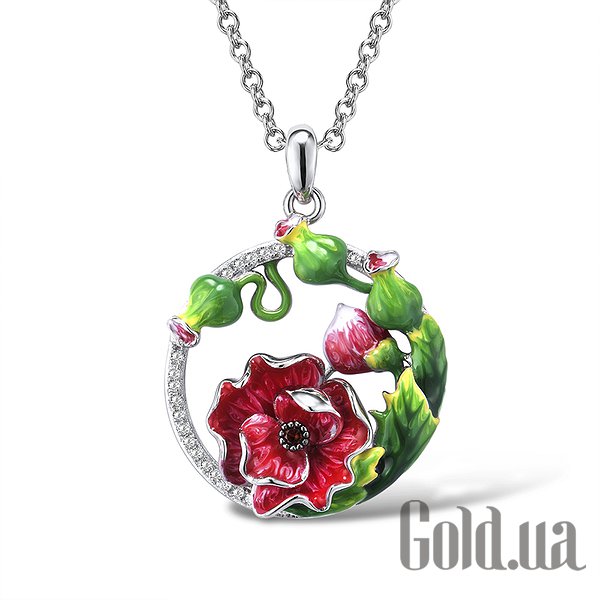 

Женские кулоны Lurie Jewelry, Серебряный кулон с куб. циркониями и эмалью
