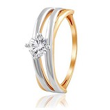 Золотое кольцо с Swarovski Zirconia, 1745692