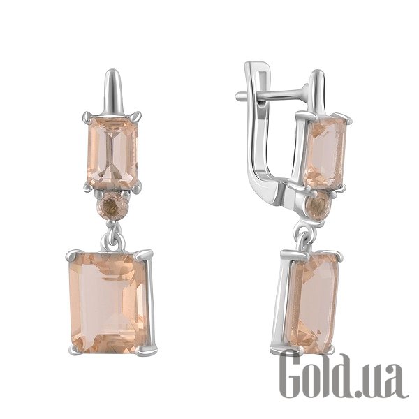 

Серьги с подвесками Fresh Jewelry, Серебряные серьги с синт. морганитами