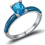 Женское серебряное кольцо с эмалью (SR308038ENA3SL925), фото